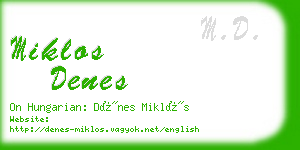 miklos denes business card